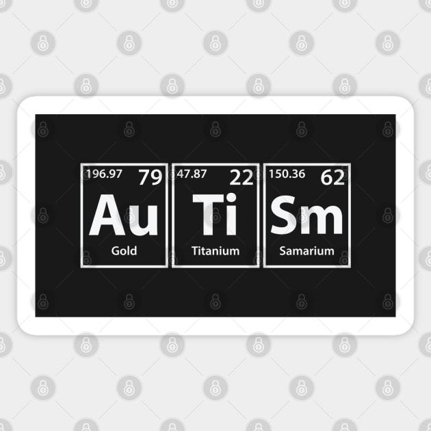 Autism (Au-Ti-Sm) Periodic Elements Spelling Sticker by cerebrands